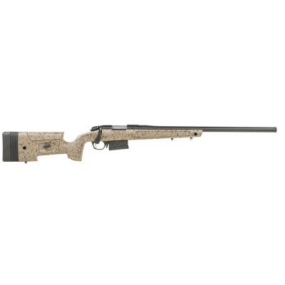 Bergara B14 - HMR Mini Chassis Rifle - 6.5 Creedmoor 22in Threaded Black Cerakote Barrel - Brown Stock