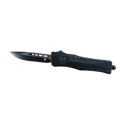 CobraTec Medium CTK-1 Drop Point Automatic Knife - Black