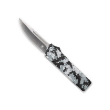 CobraTec Lightweight OTF Drop Point Blade Automatic Knife - Winter Digi Camo