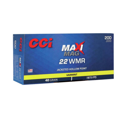 CCI Maxi Mag .22 WMR Troy Landry Jacketed Hollow Point 40 grain - 200 Rounds