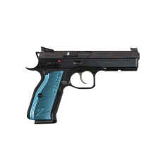 CZ 75 Shadow 2 9mm 4.8in 17+1 Black Nitride Blue Aluminum Grip