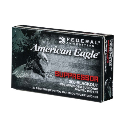 Federal American Eagle Suppressor 300BLK 220gr Subsonic Open Tip Match - Subsonic - 20 Rounds