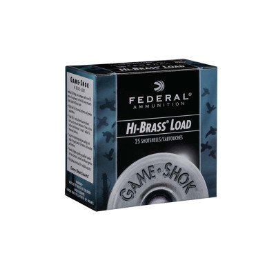 Federal Game Shok Hi-Brass 12ga Game Loads 2.75in #4 1-1/4oz - 25 Rounds