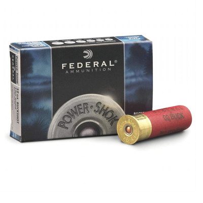 Federal Power Shok Low Recoil 12ga 2.75in 9 Pellets 00 BuckShot - 5 Rounds