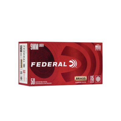 Federal Champion Training 9mm 115gr FMJ - 50 Rounds