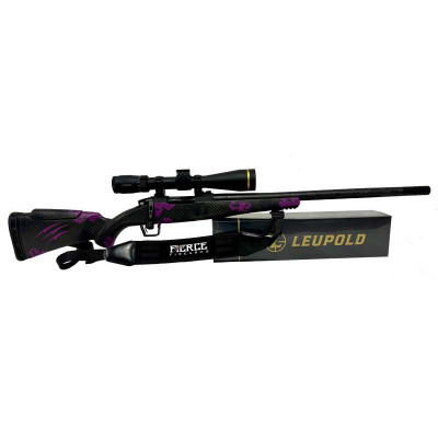 Fierce Firearms CT MINI Rogue 6.5 PRC 20in Carbon Fiber Purple Camo - Leupold VX-5HD 3-15x44 Dialed-In Package