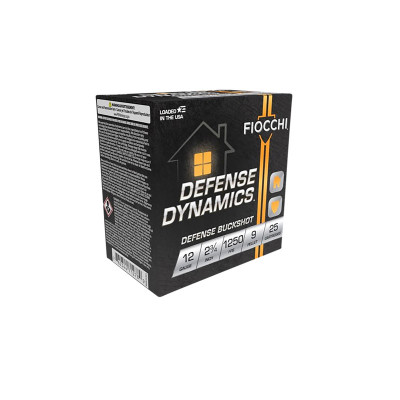 Fiocchi Defense Dynamics 12Ga 2.75in BuckShot 9 Pellets - 25 Rounds