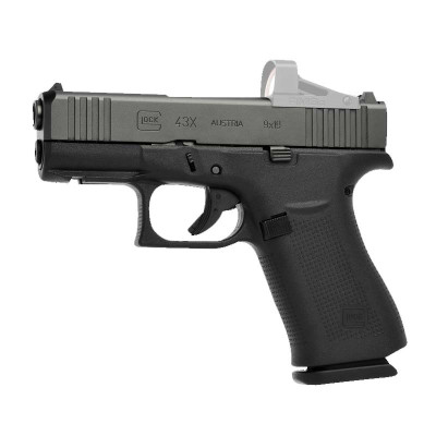 Glock G43X MOS Sub-Compact 9mm 3.4in 10Rd Pistol - Black - Optic Ready