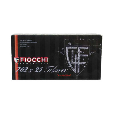 Fiocchi 7.62mmX25mm Tokarev 85gr FMJ - 50 Rounds