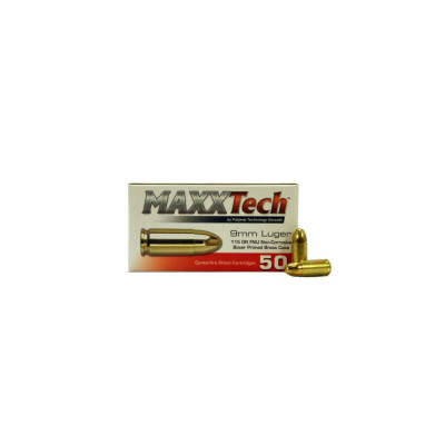 MaxxTech 9mm 115gr FMJ Brass - 50 Rounds