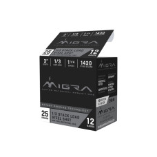 Migra Ammo Staxd 12ga 3in 1-1/4oz #1/#3 Steel Shot - 25 Rounds