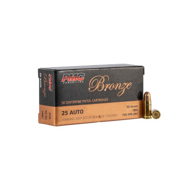 PMC Bronze .25 ACP 50gr FMJ - 50 Rounds