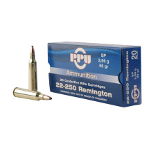 PPU .22-250 REM 55gr Soft Point - 20 Rounds