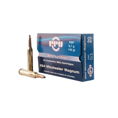 PPU .264 Win Mag 140gr Pointed Soft Point PSP Ammo - 20 Rounds