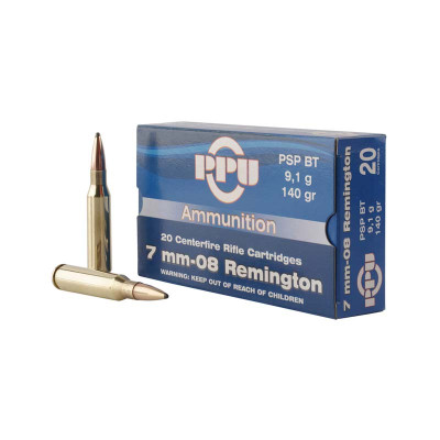 PPU 7mm-08 REM 140Gr Pointed Soft Point Boat Tail (PSPBT) - 20 Rounds