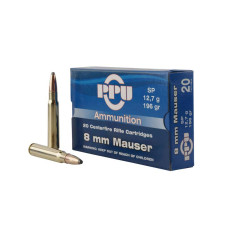 PPU Metric Rifle 8mm Mauser 196 gr Soft Point - 20 Rounds