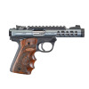 Ruger Mark IV 22/45 Lite 22LR 4.4in Threaded Barrel 10+1 Stainless Steel Barrel - Contoured Wood Laminate Grip