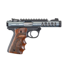 Ruger Mark IV 22/45 Lite 22LR 4.4in Threaded Barrel 10+1 Stainless Steel Barrel - Contoured Wood Laminate Grip