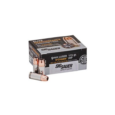 Sig Sauer Elite V-Crown JHP 9mm 115gr - 20 Rounds