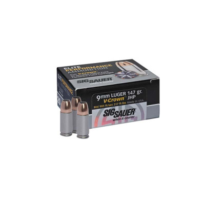 Sig Sauer Elite V-Crown JHP 9mm 147gr - 20 Rounds