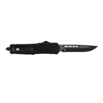 Templar Knife Large Black Rubber Black Drop Point - Automatic OTF Knife