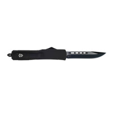 Templar Knife Slim Black Rubber Black Drop Point - Automatic OTF Knife