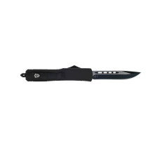 Templar Knife Small Black Rubber Black Drop Point - Automatic OTF Knife