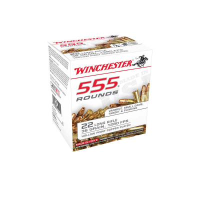 Winchester .22LR 36gr Copper Plated Hollow Point - 555 Rounds