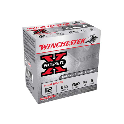 Winchester X126 Super-X High Brass 12ga 2.75" 1-1/4oz 6 Shot Shotshell Ammunition - 25 Rounds