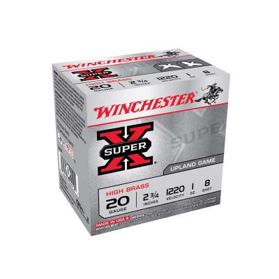 Winchester SuperX High Brass 20 ga. 2.75in 1oz #8 Shot Shells - 25 Rounds