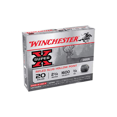 Winchester SuperX 20 ga. 2.75in 3/4oz Slug Shotgun Shells - 5 Rounds