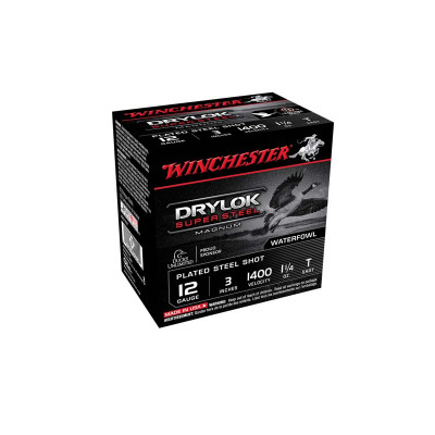 Winchester Drylock Super Steel Magnum 12Ga 3in 1 1/4oz T Shot - 25 Rounds