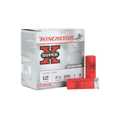 Winchester Super-X 12ga 2.75in 1oz #8 Shot Ammunition - 25 Rounds